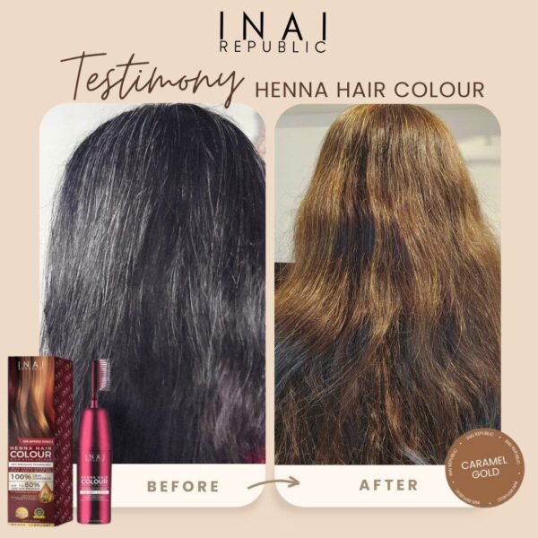 3 x Henna Hair Colour - Caramel Gold - 200ml - Image 4