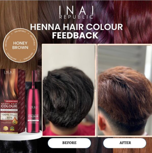 2 x Henna Hair Colour - Honey Brown - 200ml - Image 4
